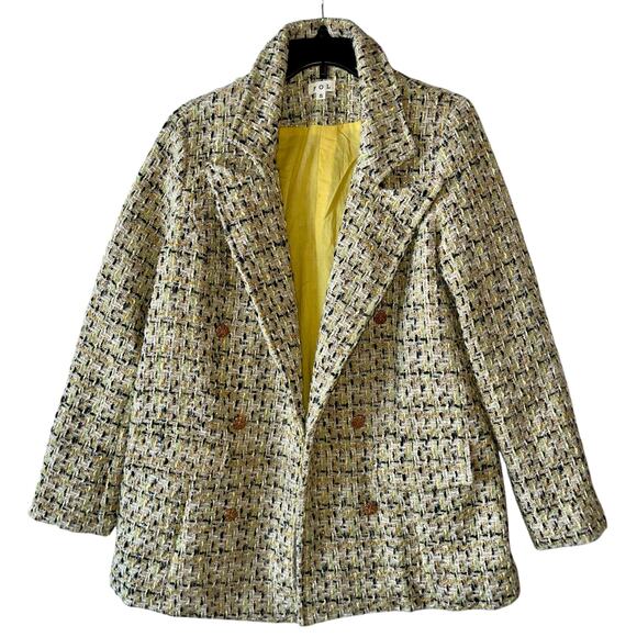 POL Tweed Blazer Jacket Metallic Double Breasted - Picture 1 of 10